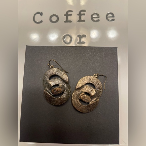 Lia Sophia Elegant Gold and Silver Swirl Earrings - Picture 2 of 3